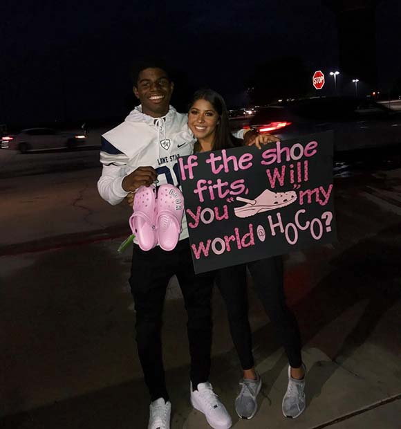 Funny Shoe Prom Proposal