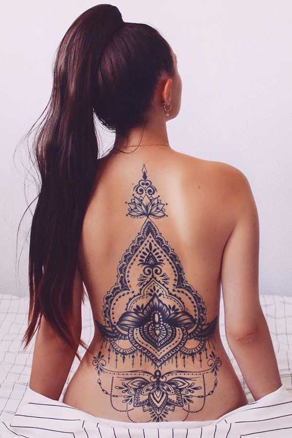 Large Back Tattoo Idea for Women