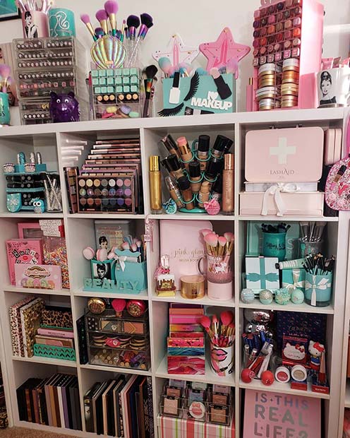 Large Bookcase Makeup Organizer 