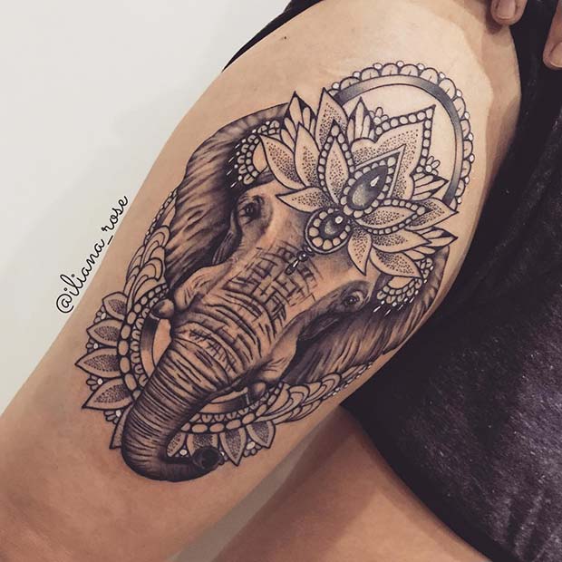 Large Elephant Tattoo Idea