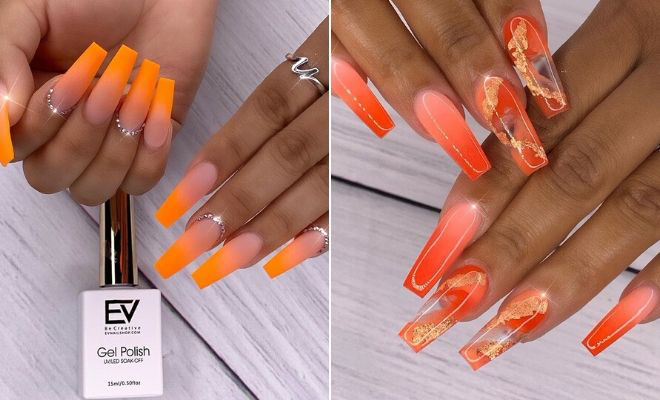 Neon Orange Nail Art Ideas - wide 3