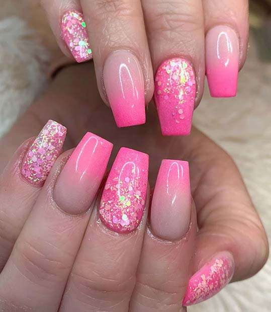 Pink Ombre For Short Nails