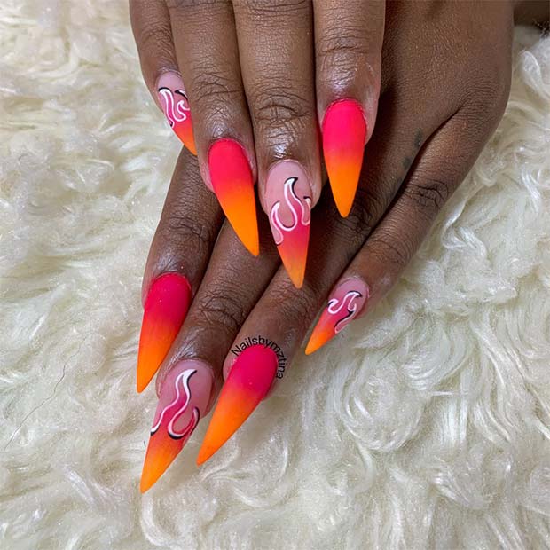 Pink Ombre with Flames