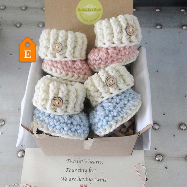 Pink and Blue Baby Booties