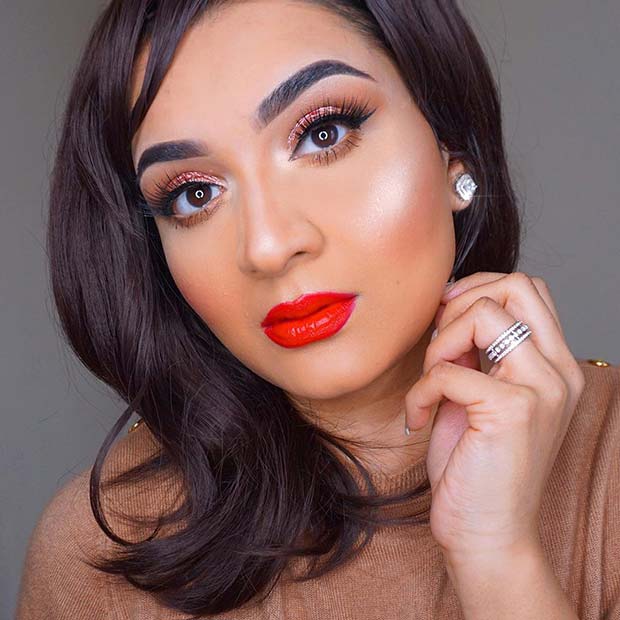 Pretty Red Spring Makeup