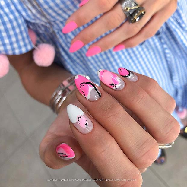 Pretty and Pink Pointy Nails