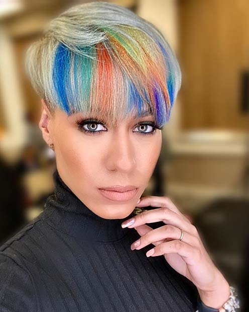 Rainbow Pixie Hair