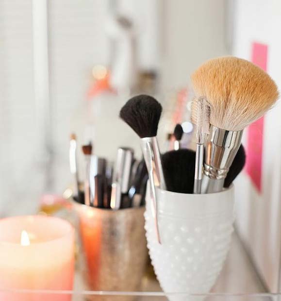Simple Cups for Makeup Brushes 