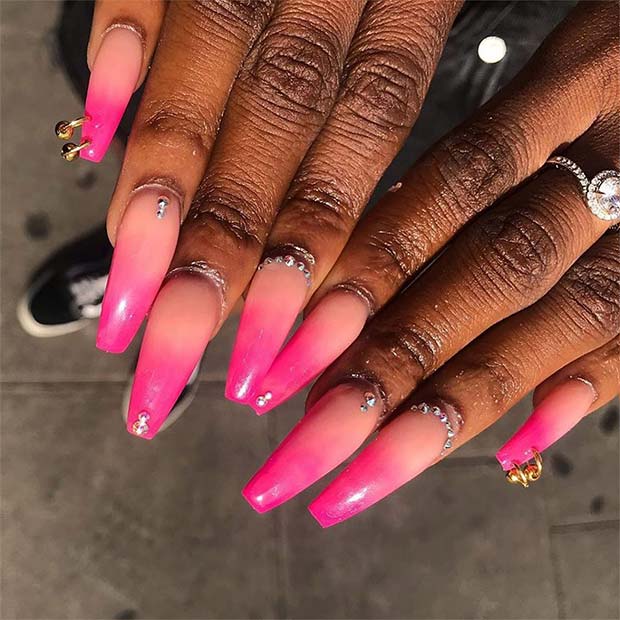 Hot Pink Ombre Nail -  Canada