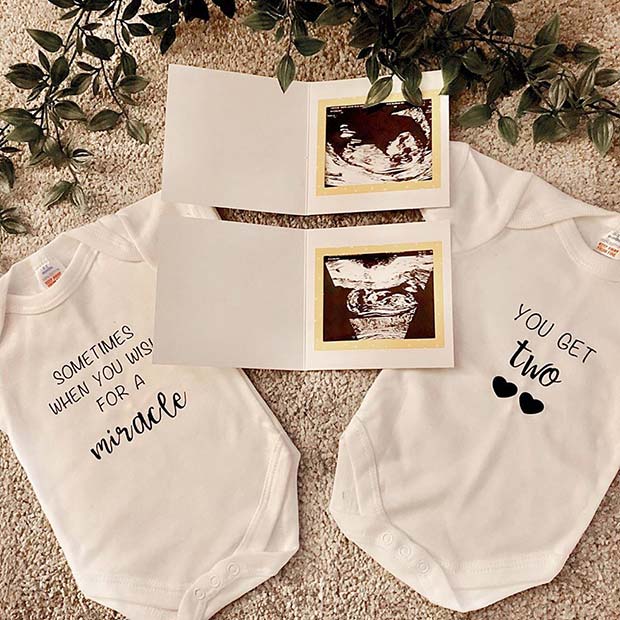 Two Baby Suits and Scan Photos