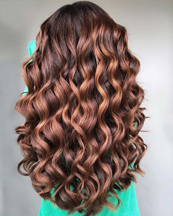 Caramel Highlights for Long Curly Hair