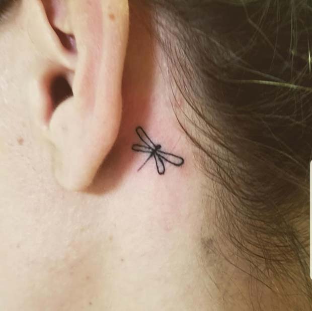 Tiny Dragonfly Tattoo Design 