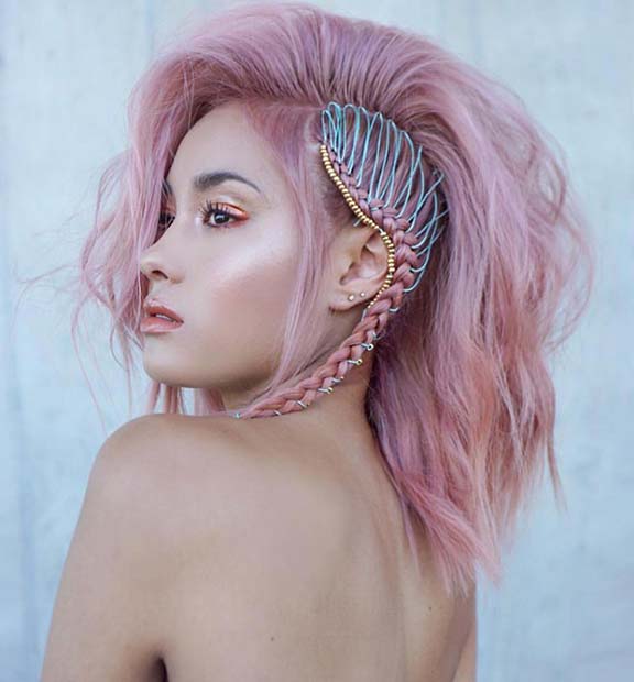 Edgy Pastel Pink Hairstyle