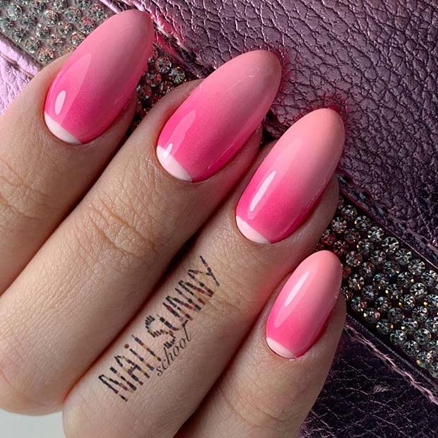 Pink Gradient Nails