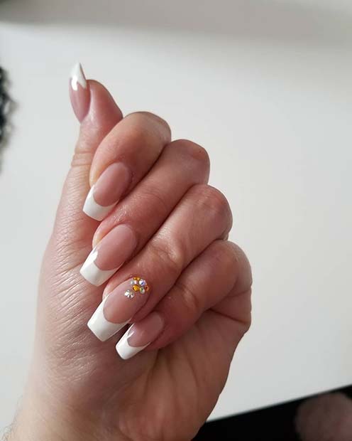 French Manicure on the Nails. French Manicure Design Stock Image - Image of  cuticle, nail: 151398799