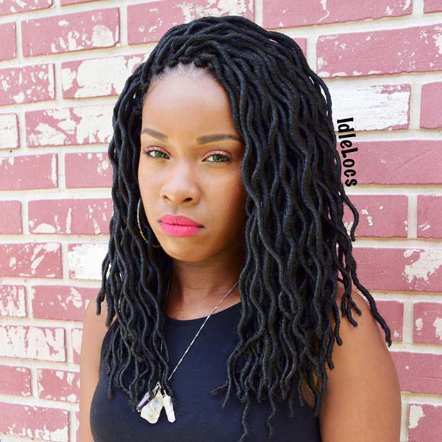 Wavy Medium Faux Locs