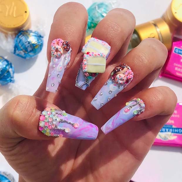 3D Cake and Treat Nails