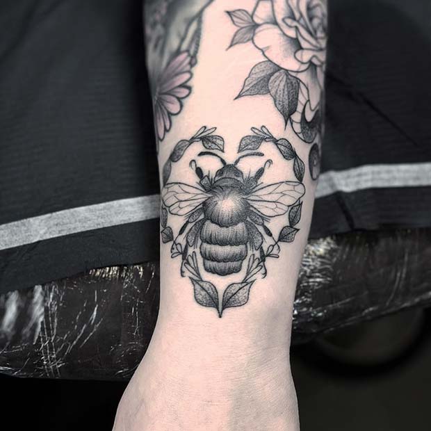 Bee with a Leafy Heart