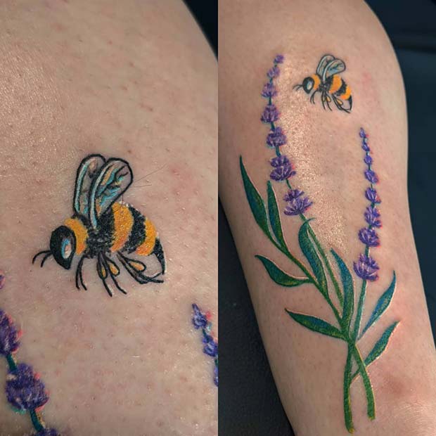 Feminink Tattoo - 🐝 Bee Happy 🐝 Cute bumble bee tattoo 🖤 | Facebook