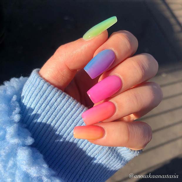Colorful Gradient Nails