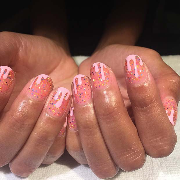 Confetti Nails with Drips