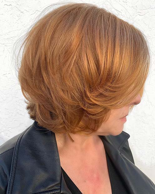 Short Coppery Hair with Layers