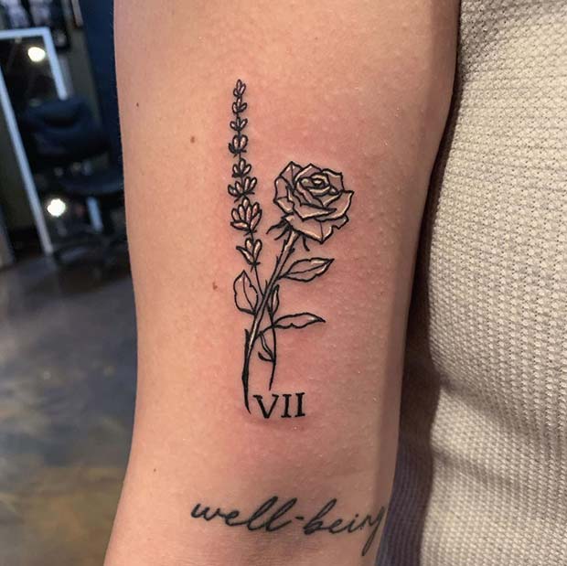 Flowers and Roman Numerals