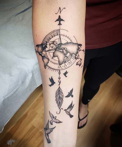 Large Tattoo Inspired by Travel