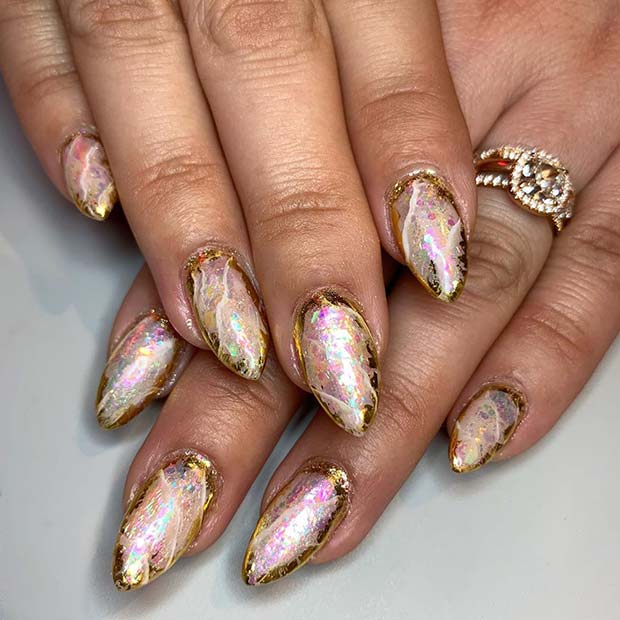 21 Trendy Ways to Wear Foil Nails in 2021 | StayGlam