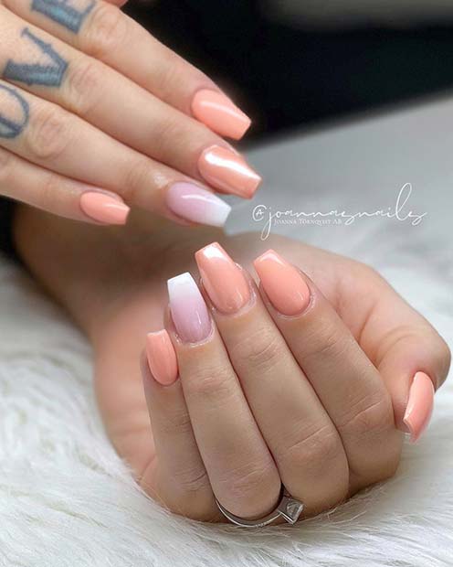 Pretty Peach Nails