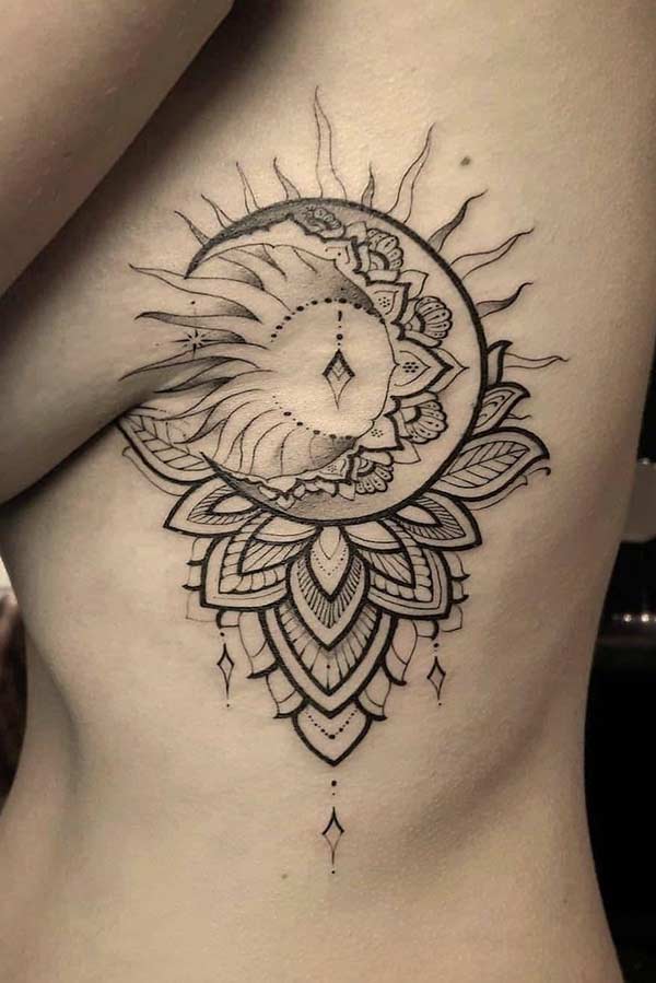 Sun and Moon Tattoo Mandala