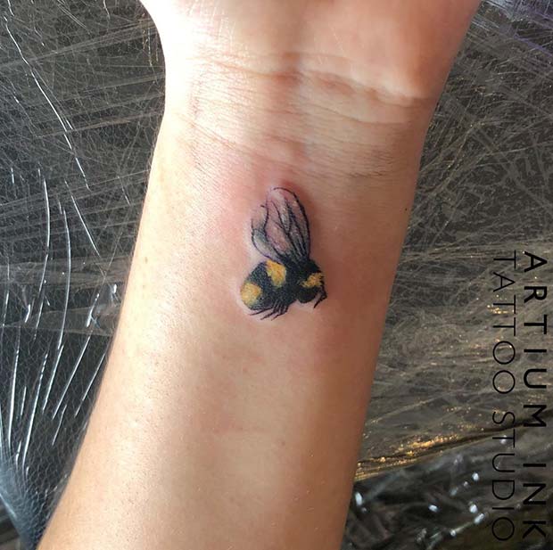 Tattoo uploaded by Claire  By YelizÖzcan watercolor bee insect  beetattoo  Tattoodo