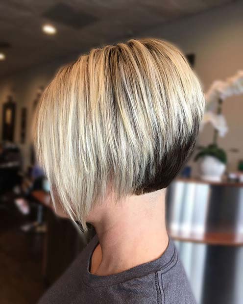 Short Stacked Bob in Blonde