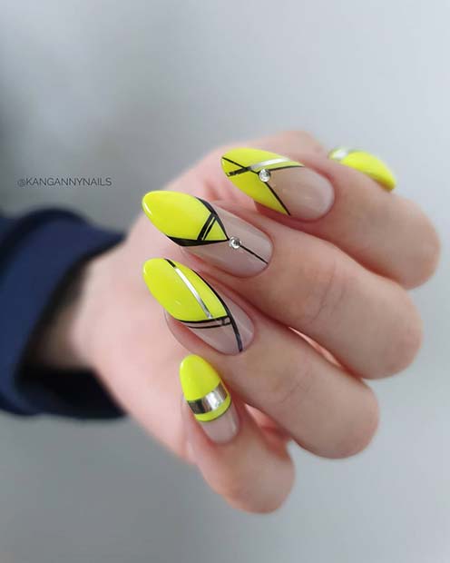 Trendy and Bright Gel Nail Design