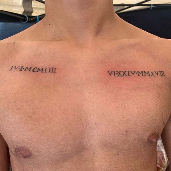 Two Roman Numeral Tattoos