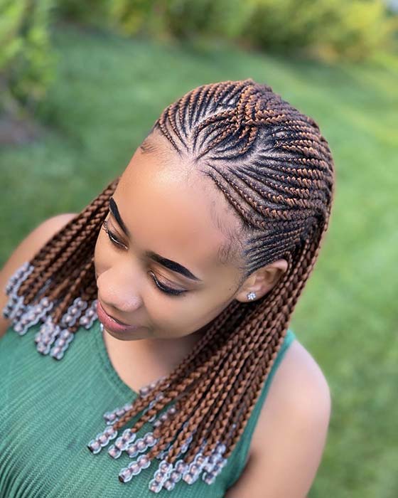 Braided Bob with Clear Beads