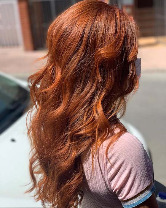 Coppery Red Hair Color Idea 