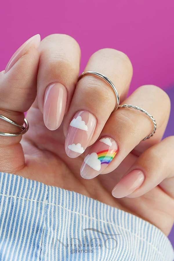 Cute Cloud Nail Design