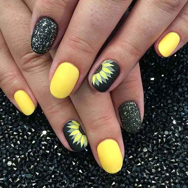 23 Sunflower Nails That Will Make Everyone Jealous - StayGlam