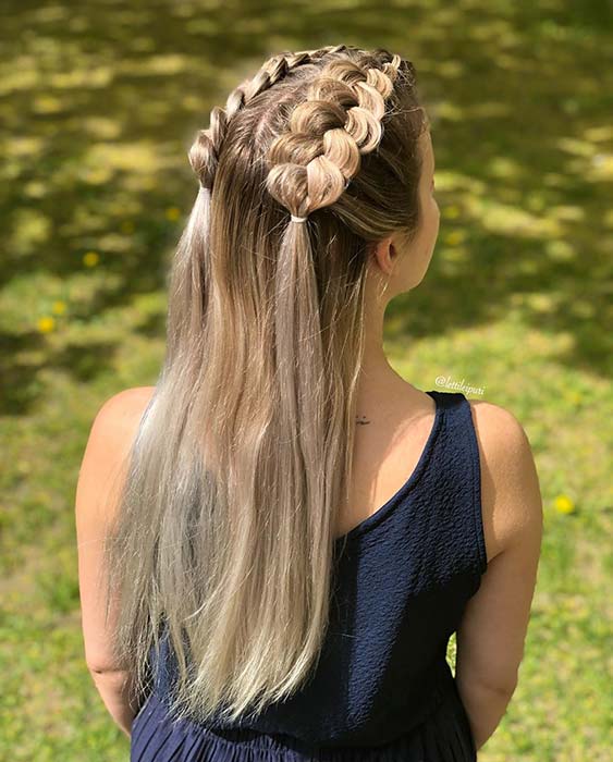 41 Pretty Half Up Half Down Braid Hairstyles To DIY Page 3 Of 4 StayGlam