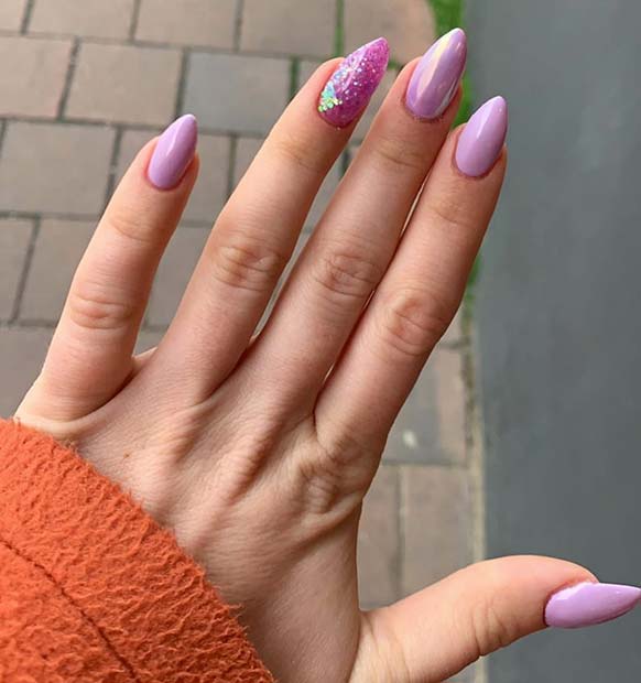 Magical Purple Stiletto Nails