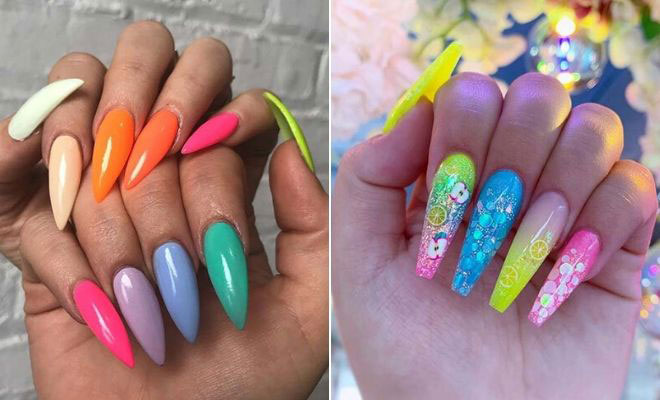 2. Multi-Colored Dip Nails - wide 7