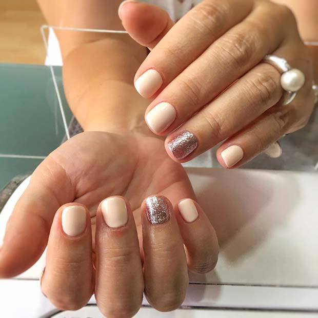 Natural Nails with Glitter