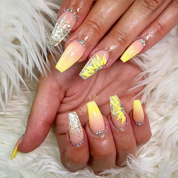 Elegant Nail Design with Rhinestones