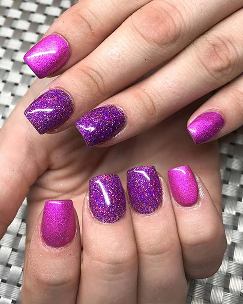 Pink and Purple Nail Design