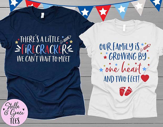 4th of July Pregnancy Announcement T-Shirts