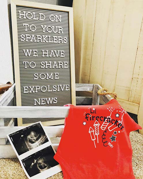 Pregnancy Reveal with a Sparklers Theme
