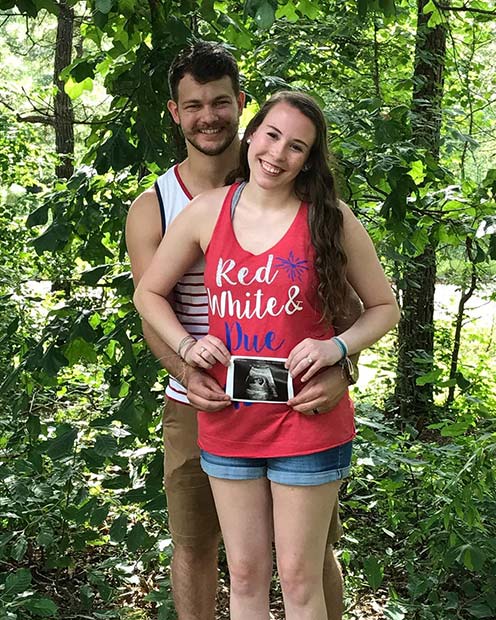Red, White and Due 4th of July Pregnancy Announcement 