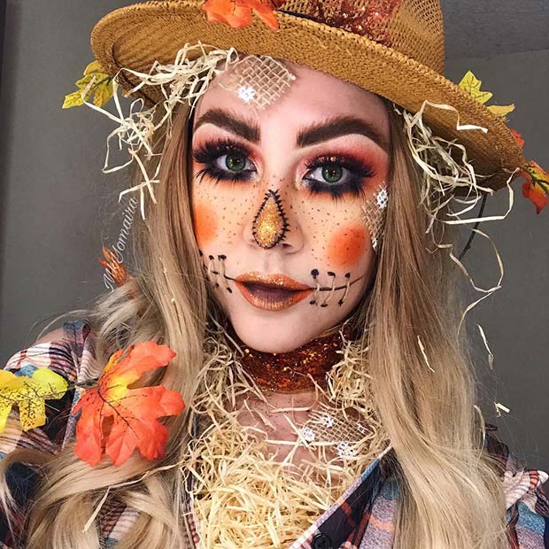Amazing Scarecrow Makeup and Costume Idea