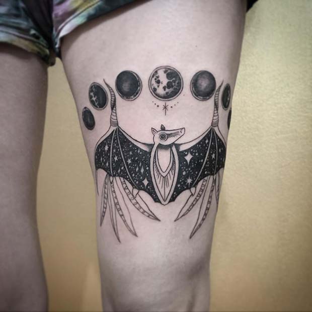 Bat and Moon Phases Design